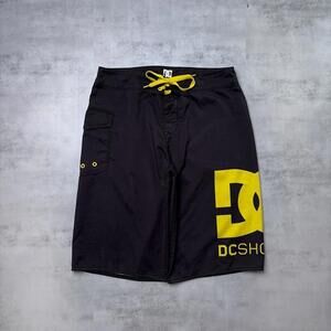 Y2K Black DC Shoes Grunge Baggy Surf Board Shorts